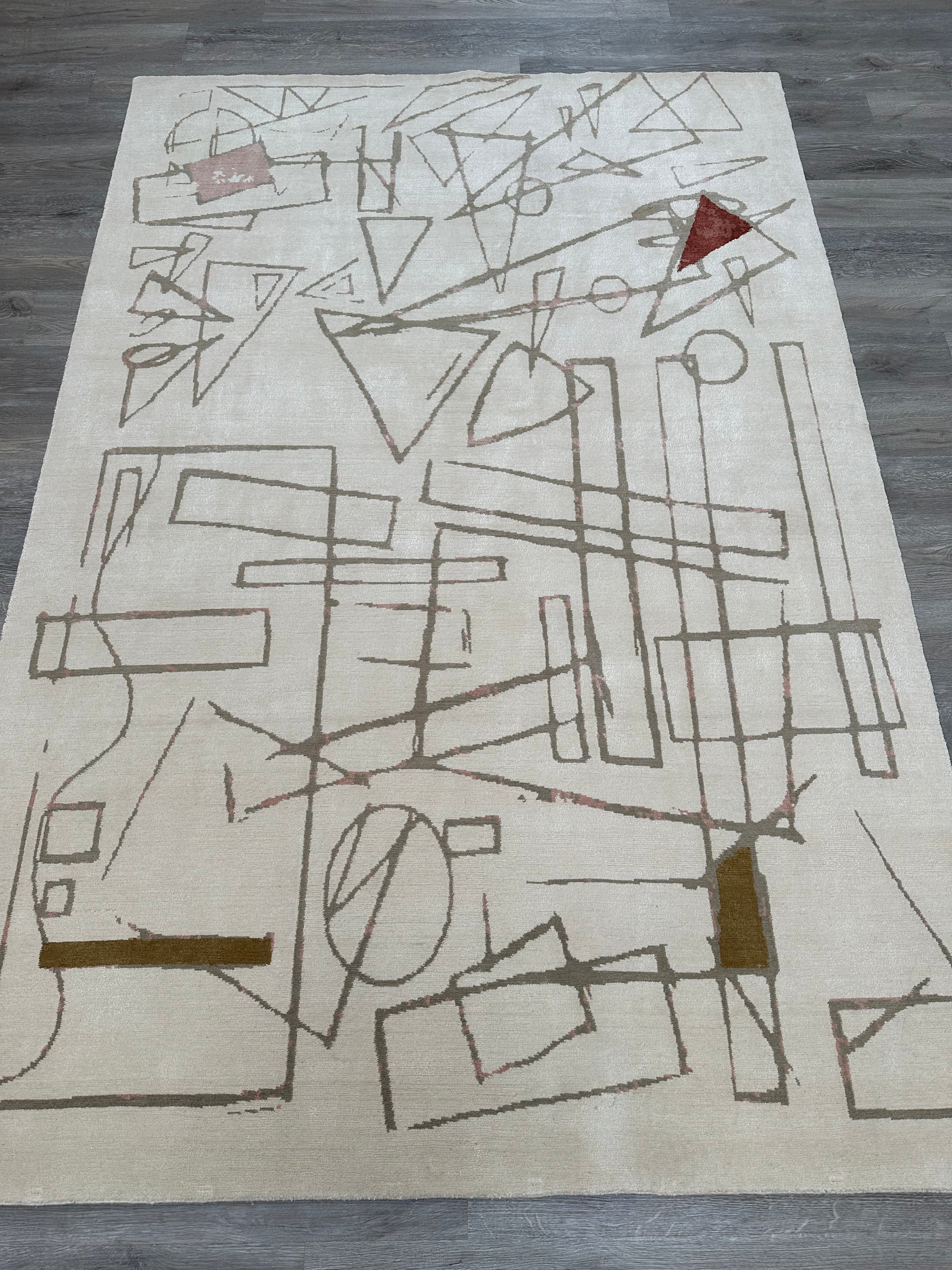 Elegant 6x9 handmade rug in neutral tones, available at Imperial Rug Galleries.