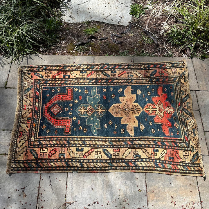 Antique Caucasian Kazak Prayer Rug