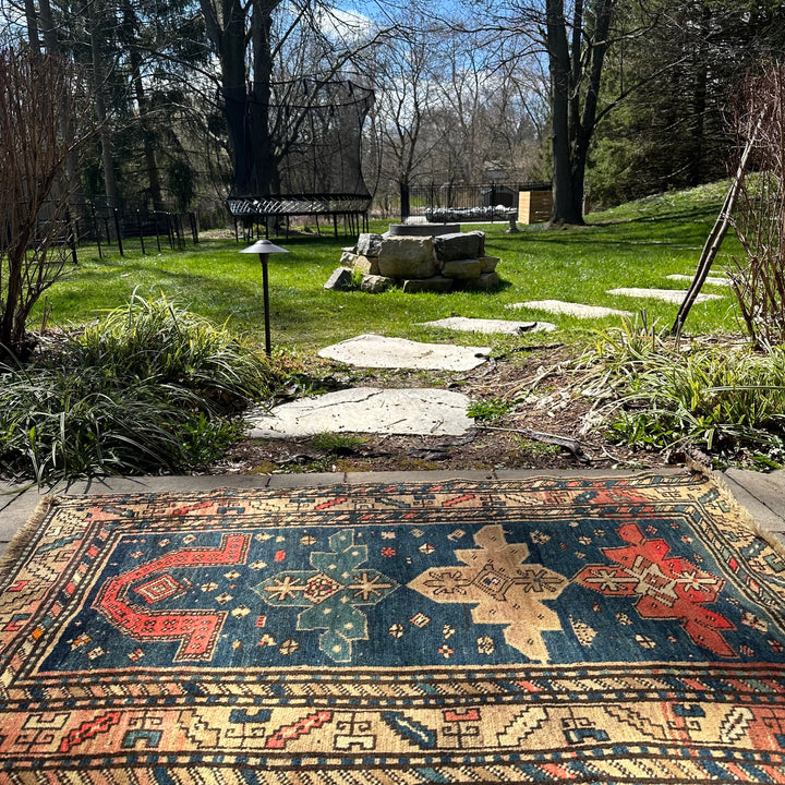 Antique Caucasian Kazak Prayer Rug