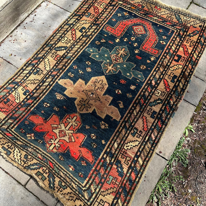 Antique Caucasian Kazak Prayer Rug