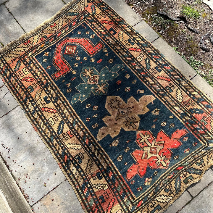 Antique Caucasian Kazak Prayer Rug